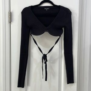 For love & lemons cropped black sweater